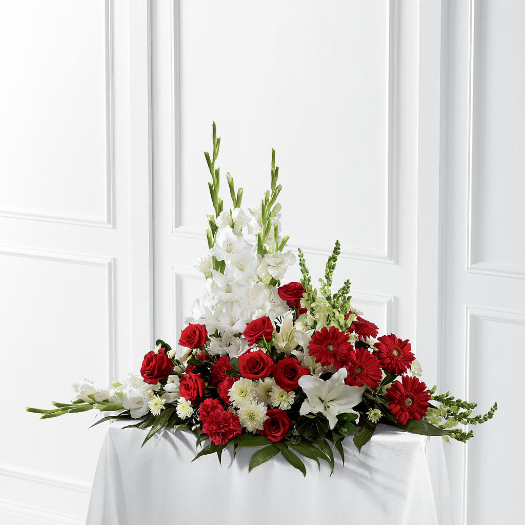Crimson & White Arrangement – RANCHVIEW FLORAL & INTERIORS, Overland Park KS
