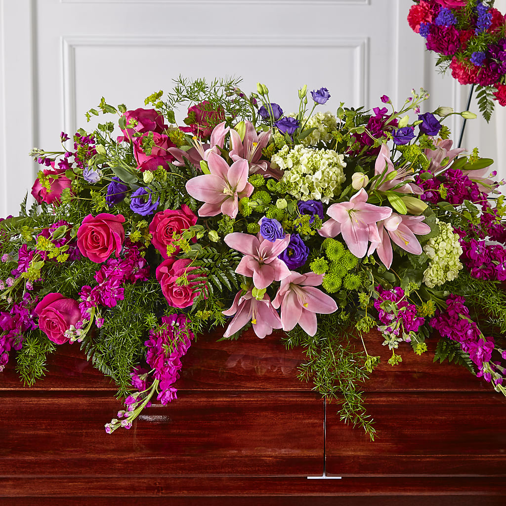 Radiant Tribute Casket Spray – RANCHVIEW FLORAL & INTERIORS, Overland Park KS