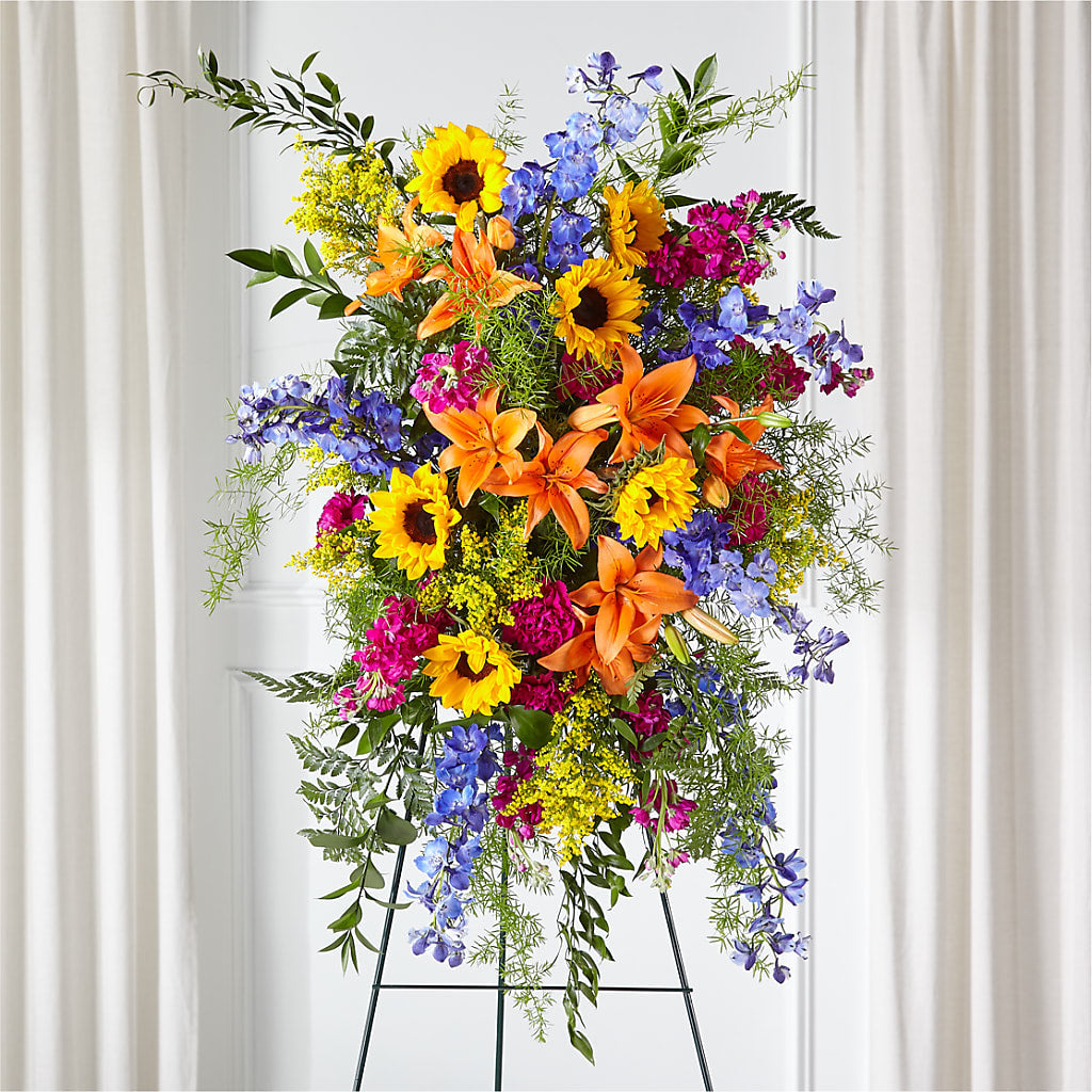 Sunlit Memories Standing Spray (Standard) – RANCHVIEW FLORAL & INTERIORS, Overland Park KS