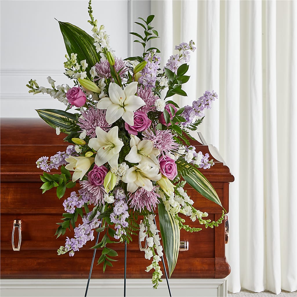 Grateful Hearts Standing Spray – RANCHVIEW FLORAL & INTERIORS, Overland Park KS