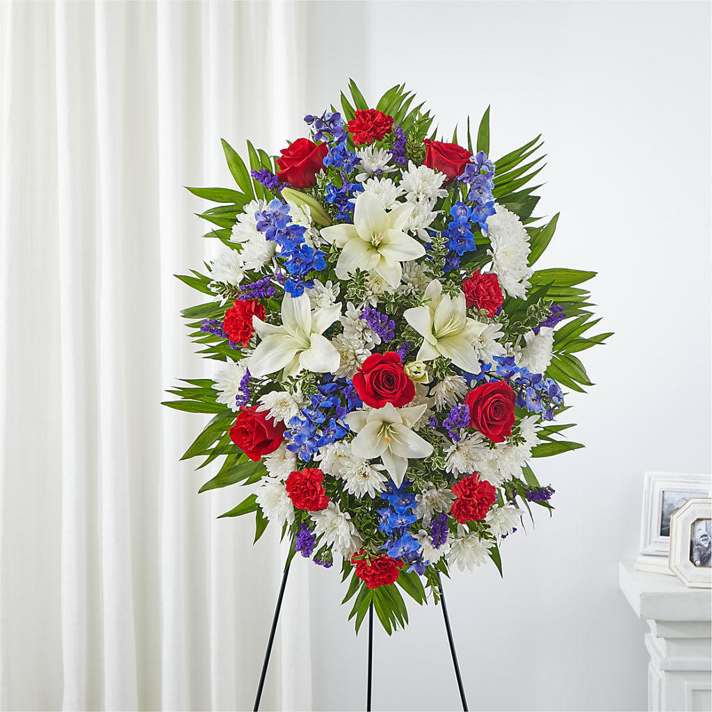 Cherished Service Standing Spray – RANCHVIEW FLORAL & INTERIORS, Overland Park KS