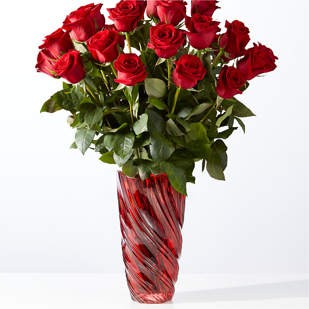 Classic Love Red Rose Bouquet with Luxe Swirl Vase – RANCHVIEW FLORAL & INTERIORS, Overland Park KS