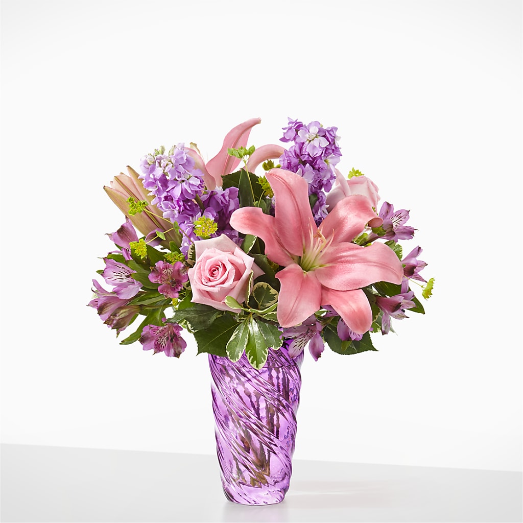 Precious Petals Bouquet with Luxe Swirl Vase – RANCHVIEW FLORAL & INTERIORS, Overland Park KS