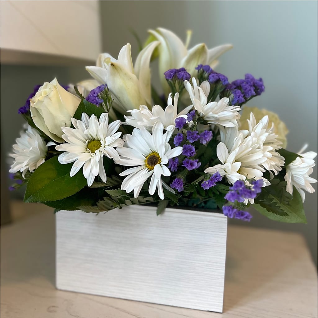 Beyond Blue Box Bouquet – RANCHVIEW FLORAL & INTERIORS, Overland Park KS