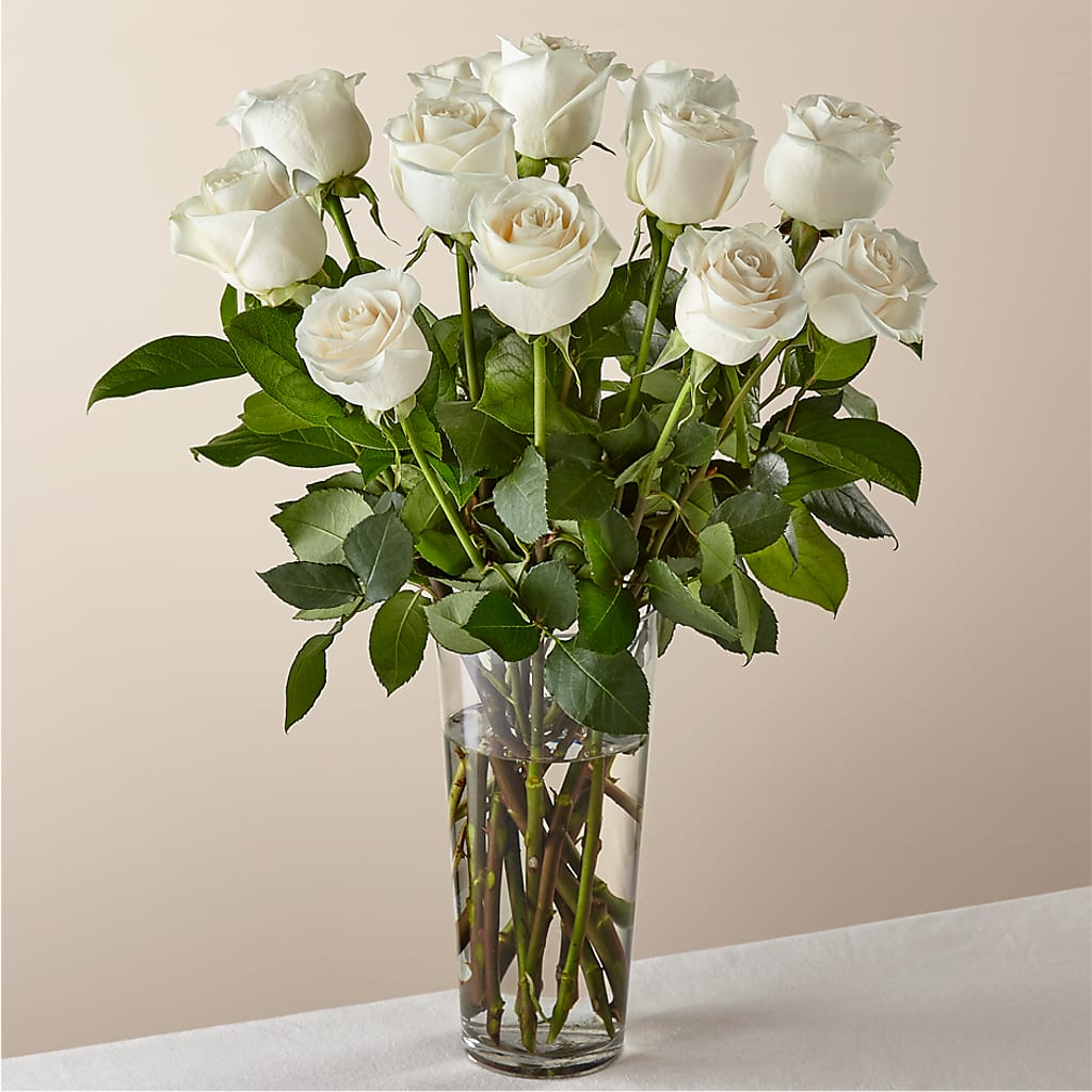 Long Stem White Rose Bouquet – RANCHVIEW FLORAL & INTERIORS, Overland Park KS