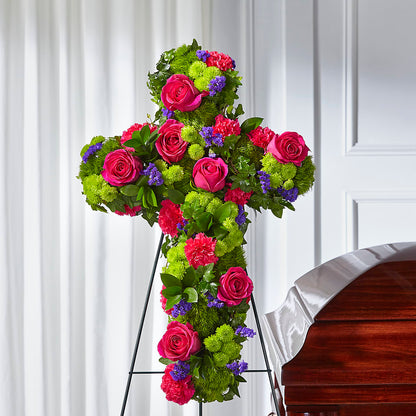 Tribute Rose Floral Cross – RANCHVIEW FLORAL & INTERIORS, Overland Park KS