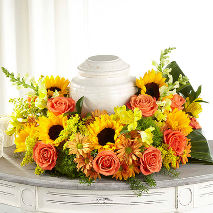 Faithful Sunflower Cremation Adornment – RANCHVIEW FLORAL & INTERIORS, Overland Park KS