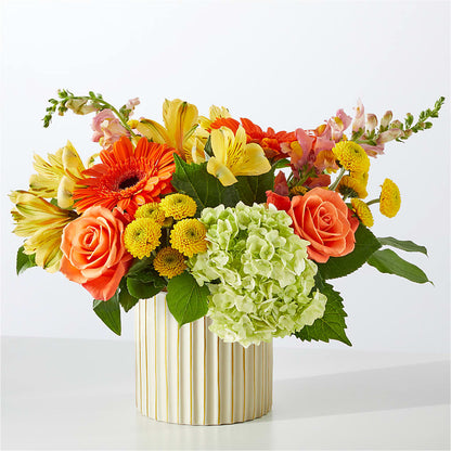 Autumn Sunshine Bouquet with Ivory Vase – RANCHVIEW FLORAL & INTERIORS, Overland Park KS