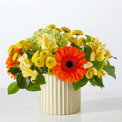 Autumn Sunshine Bouquet with Ivory Vase – RANCHVIEW FLORAL & INTERIORS, Overland Park KS