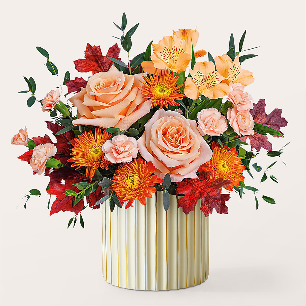 Spiced Latte Bouquet with Ivory Vase – RANCHVIEW FLORAL & INTERIORS, Overland Park KS