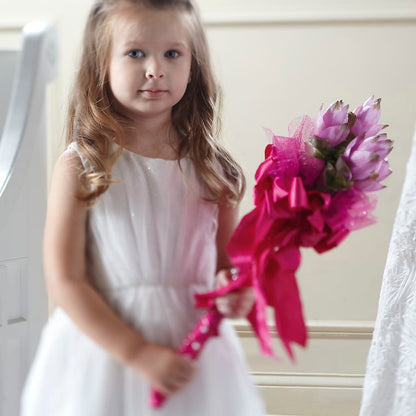 Sparkle Pink Flower Girl Bouquet – RANCHVIEW FLORAL & INTERIORS, Overland Park KS